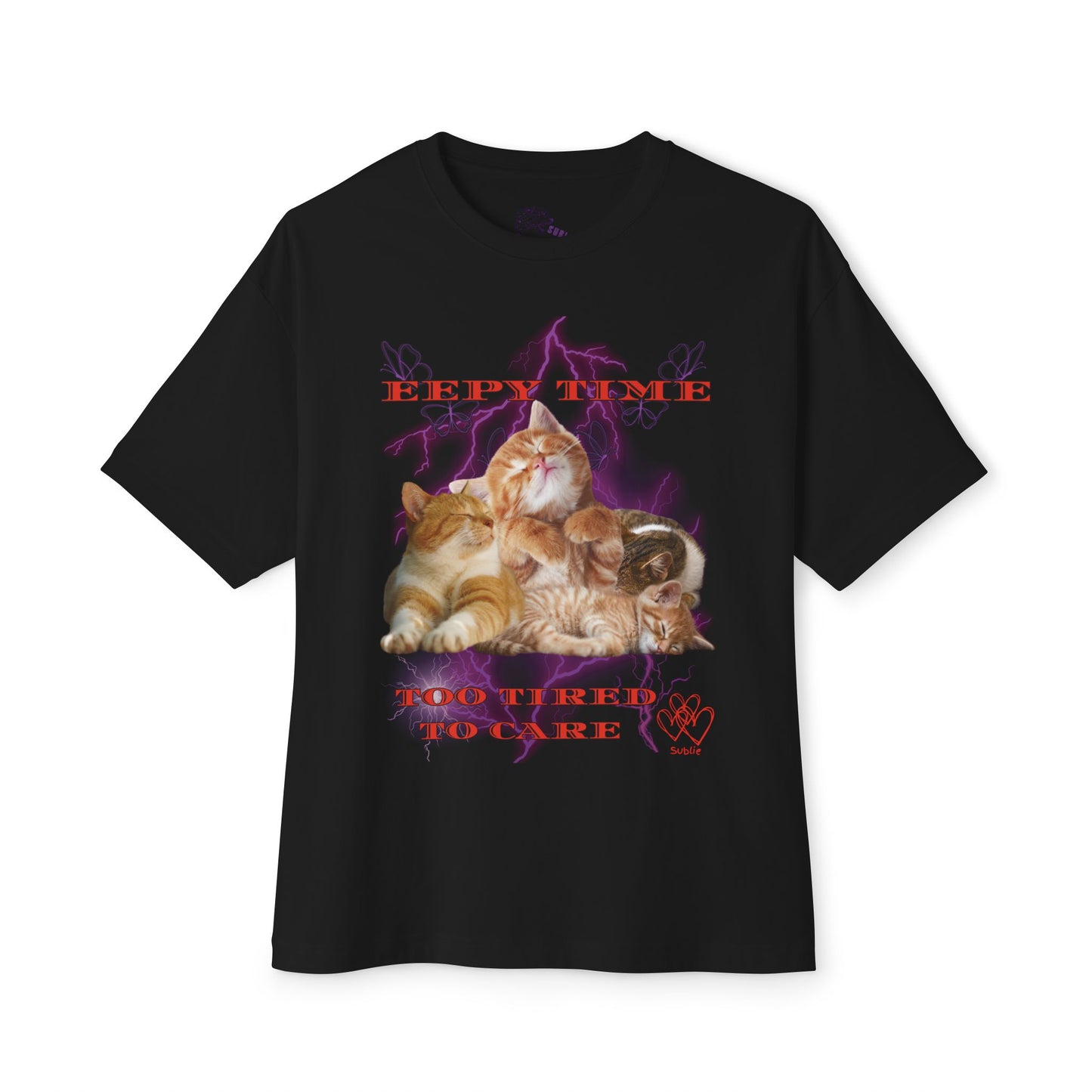 Sleepy Cat Funny Oversized T-Shirt