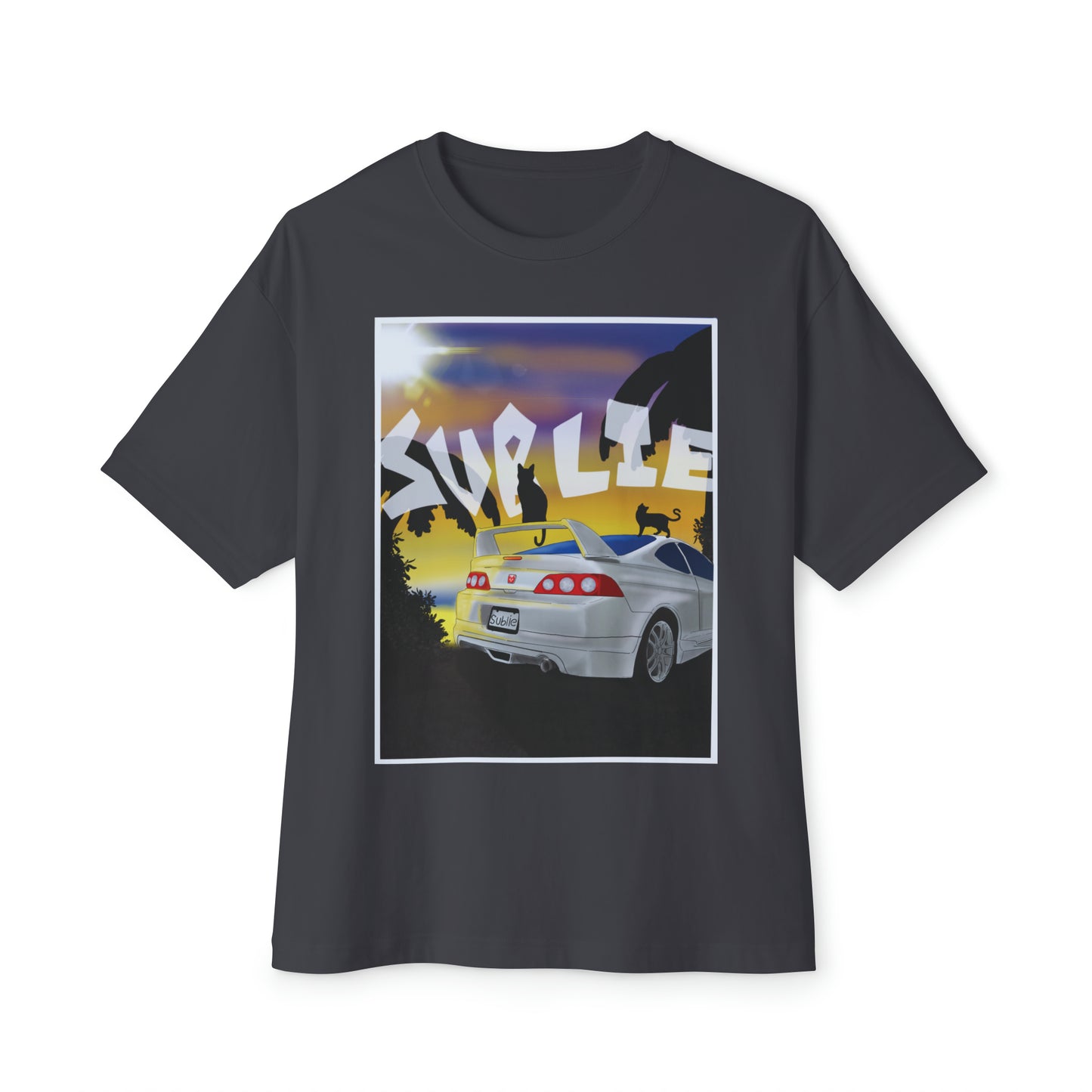 "Car and Cat" Oversized Tee (Front Only)