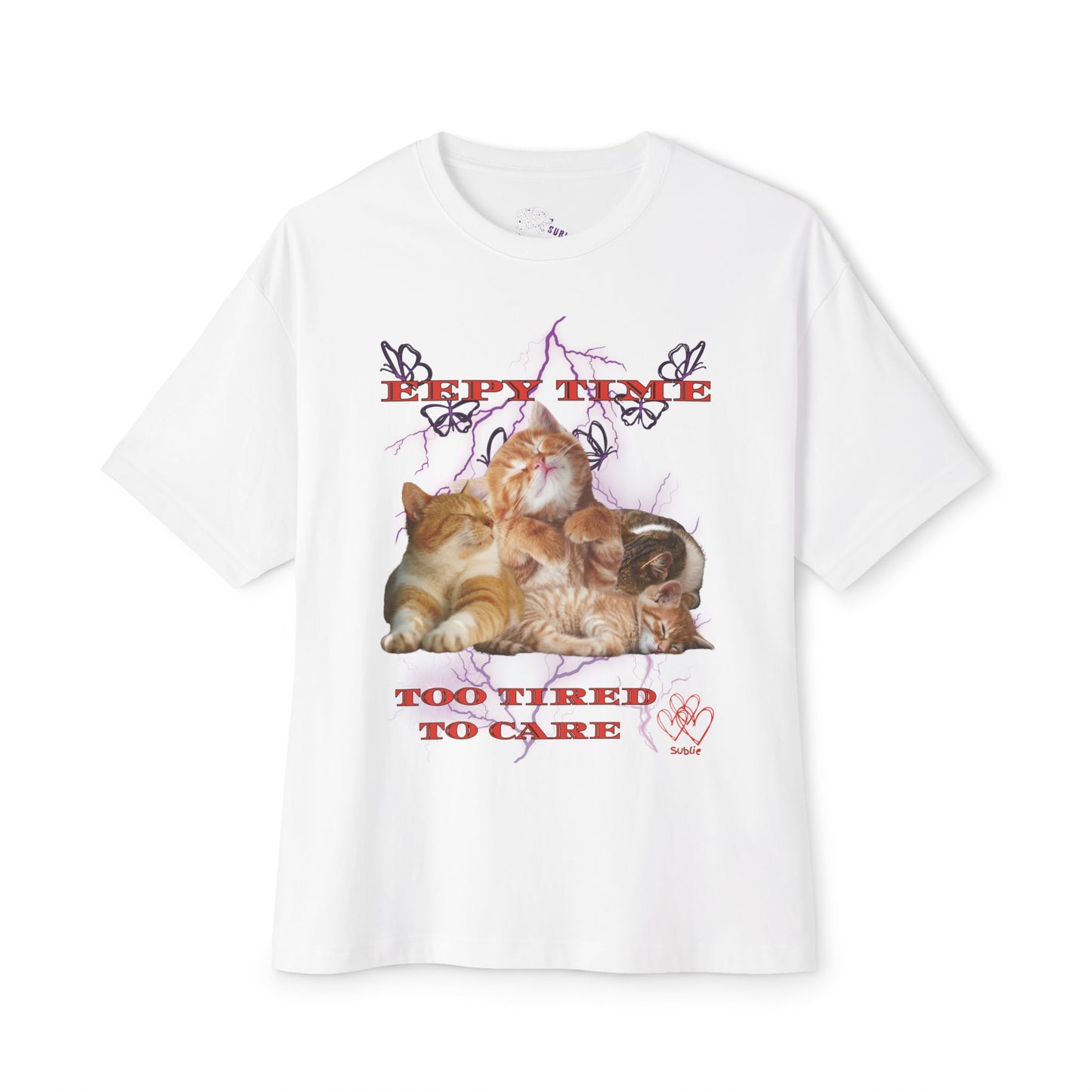 Sleepy Cat Funny Oversized T-Shirt