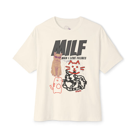 MILF Funny Cat Oversized Tee