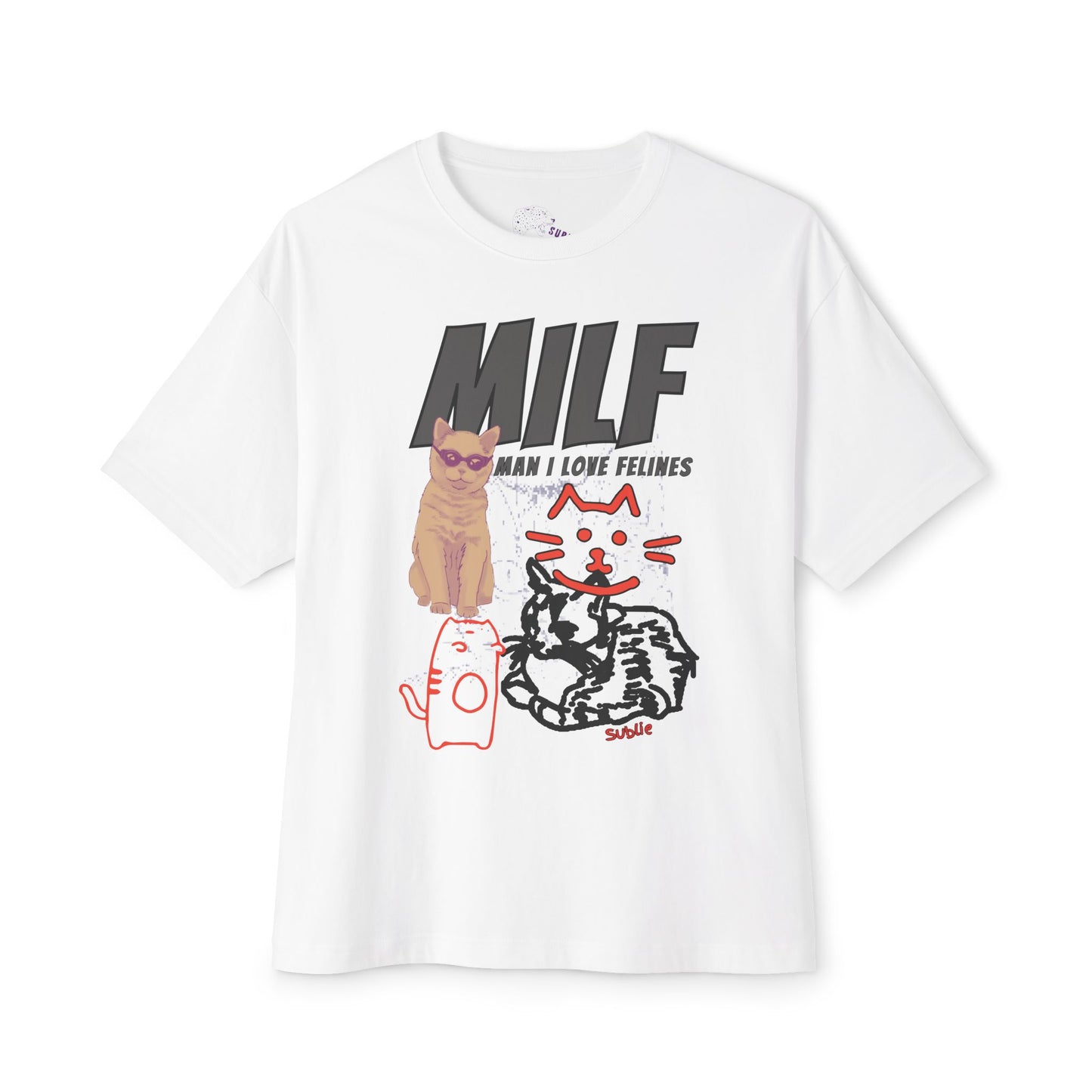 MILF Funny Cat Oversized Tee