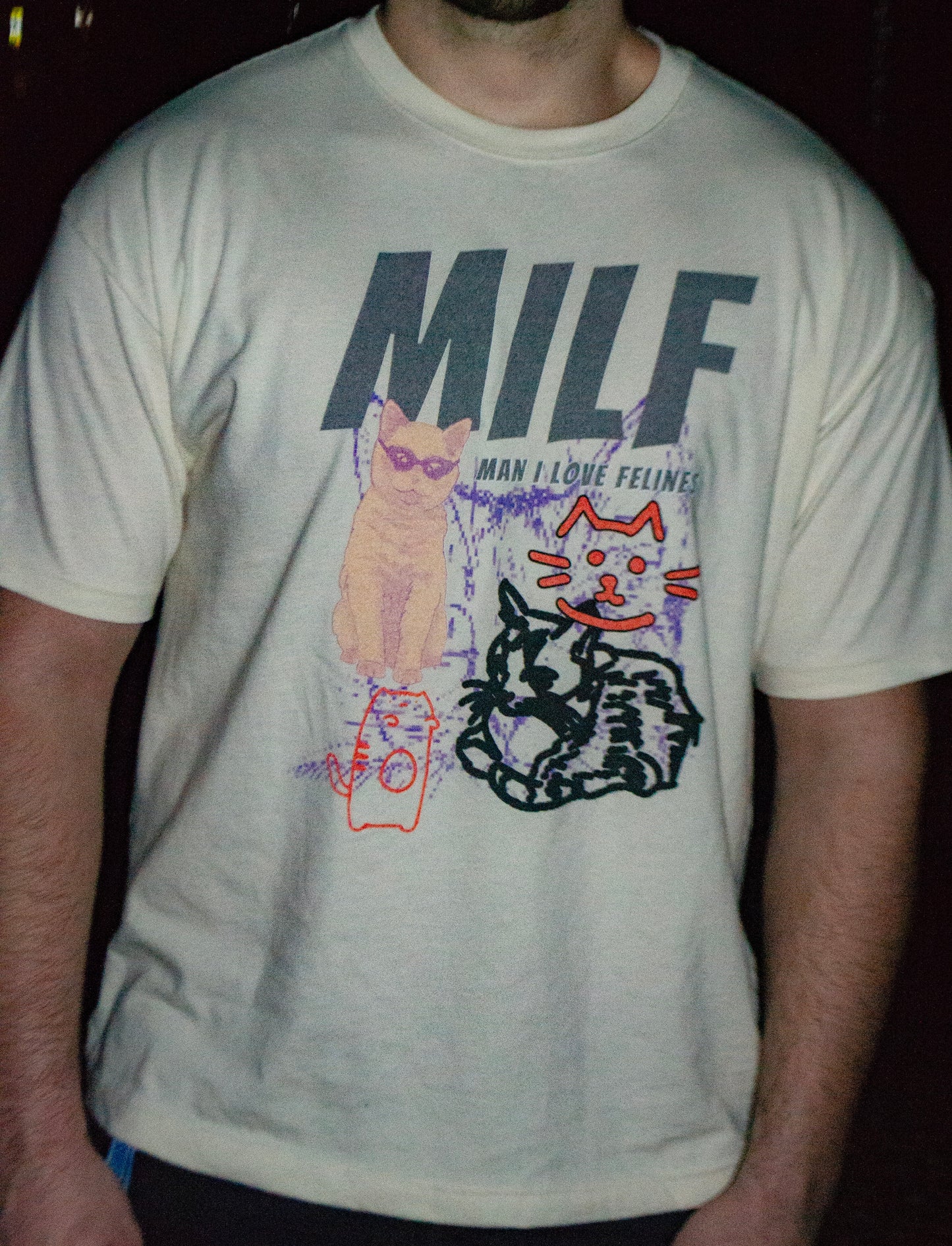 MILF Funny Cat Oversized Tee