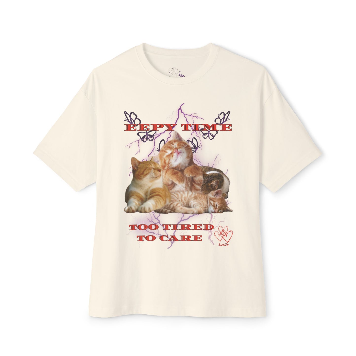 Sleepy Cat Funny Oversized T-Shirt