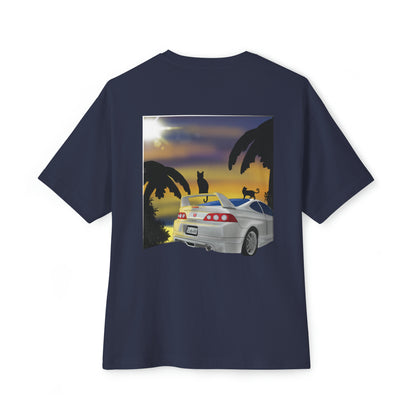 "Car and Cat" Oversized Tee (Front AND Back)