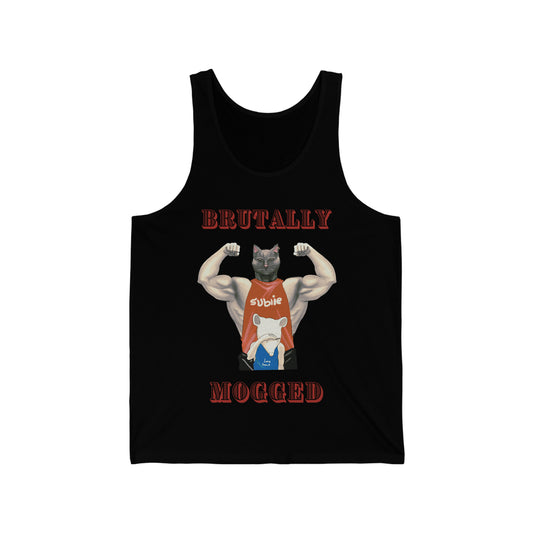 "Brutally Mogged" Unisex Tank Top Retro Style