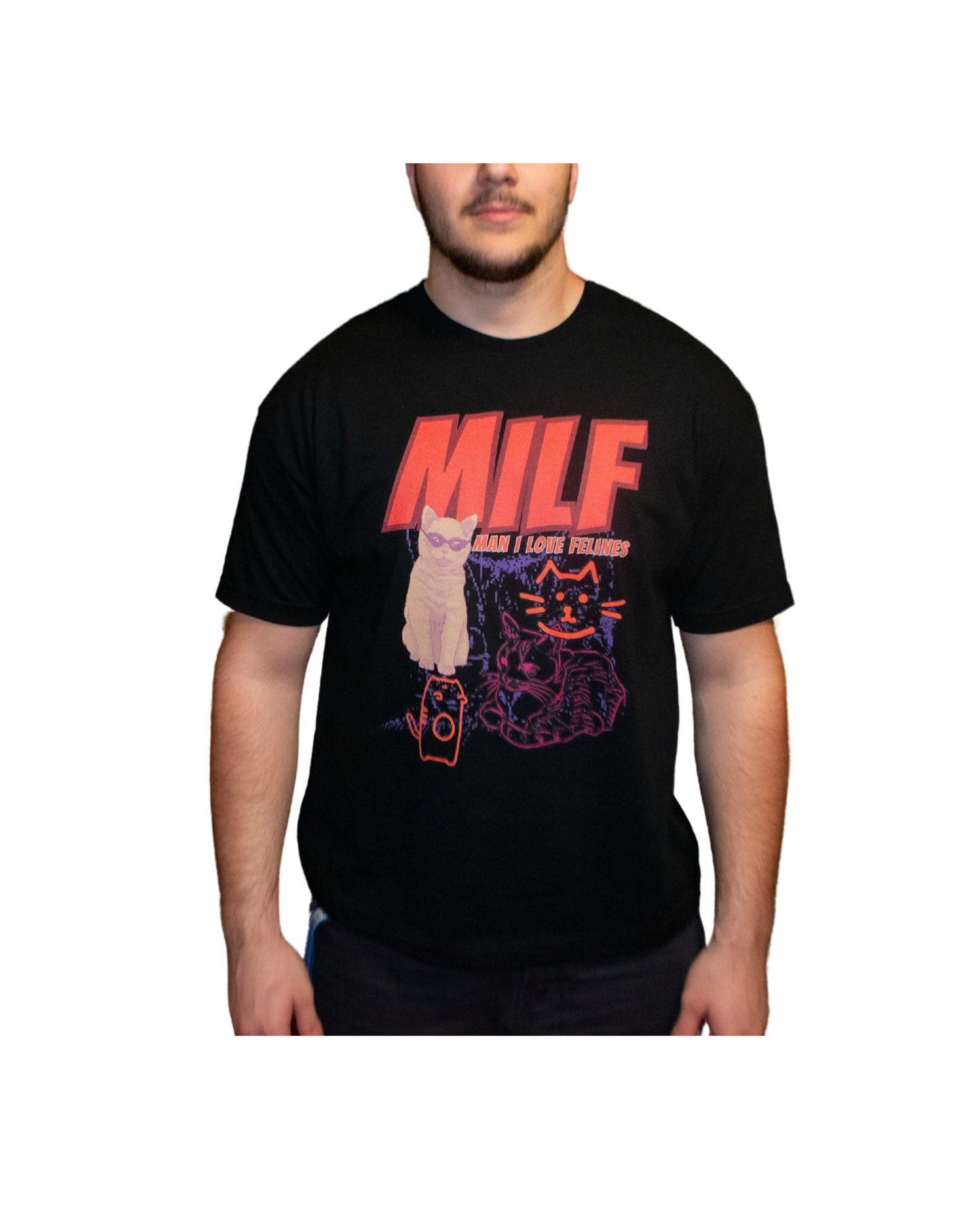 MILF Funny Cat Oversized Tee (Dark Shirts)